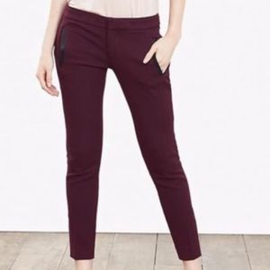 Banana Republic Burgundy Tweed Pants with Leather